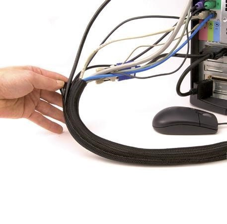 Самозаворачивающаяся сетчатая кабельная оплетка JDDTECH 20 мм черный на отрез 1м - фото 7 - id-p1118290519