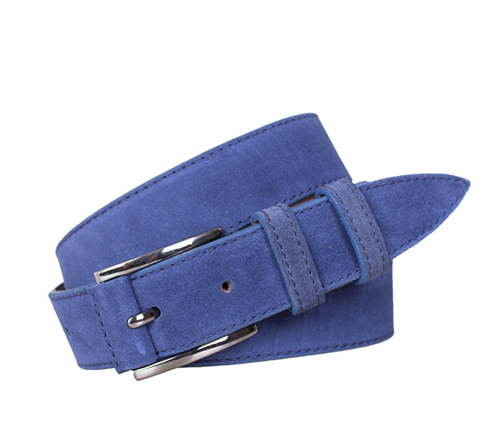 Чоловічий ремінь з натуральної шкіри під штани 3003 синій, фото 1