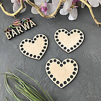 Дерев'яний денчик для кошика СЕРДЦЕ, 8 см