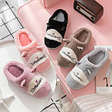 Тапочки домашні жіночі теплі хутряні Коти. М'які пухнасті капці з вушками, 39-40 р. (чорні), фото 5