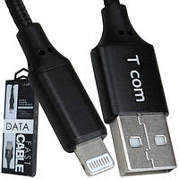 Шнур шнур для зарядки IPhone, штекер USB А - штекер iPhone Lightning, 1м, чорний