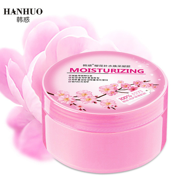 Крем-маска на обличчя Нічний Крем "Вишневий цвіт" заспокійливий гель 300 г Догляд за шкірою зволожувальний, фото 1