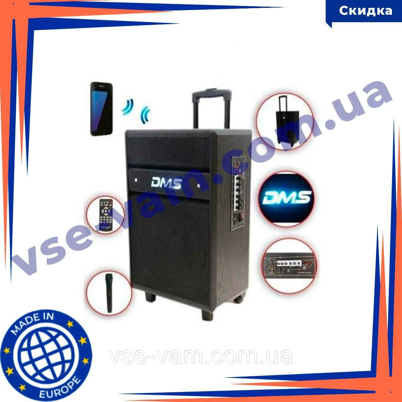 Акустична система Колонка акумуляторна DMS K10-12MS Bluetooth, USB, MP3, Wireless LED