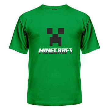Футболка з Minecraft logo grey, Майнкрафт логотип