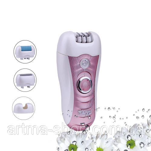 Епілятор 4 в 1 DSP Рожевий 4 насадки, акумуляторний, фото 1