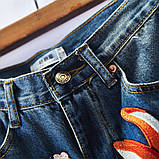 Модна джинсова спідниця з вишивкою, фото 3