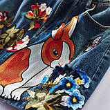 Модна джинсова спідниця з вишивкою, фото 6