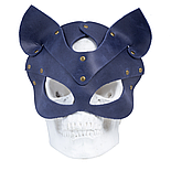 Преміум маска кішечки LOVECRAFT, натуральна шкіра, блакитна, подарункова упаковка 777Store.com.ua, фото 3
