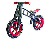 Беговел детский на 2 3 4 года Balance Trike пластиковый колеса надувные 12 черно-красный