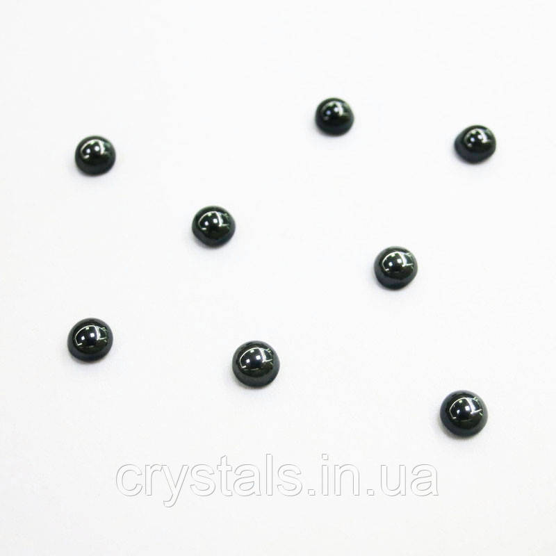 Кабошони Preciosa (Чехія) 4 мм Jet Hematite 27201, фото 1