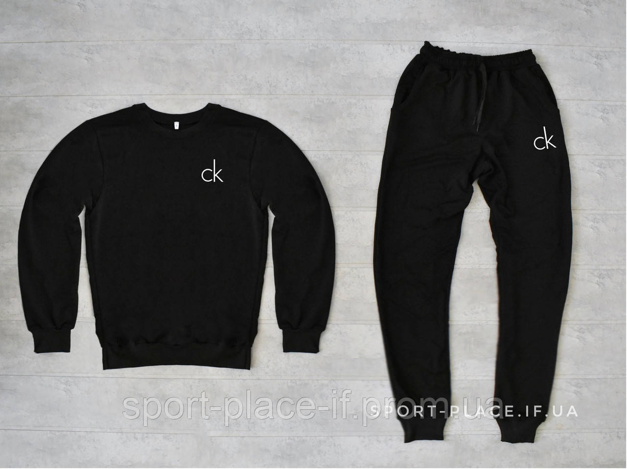 Чоловічий спортивний костюм Calvin Klein (Кельвін Кляйн) чорний світшот , штани (толстовка лонгслив худі)