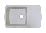 Велика кухонна мийка з граніту з крилом 78*50*20 см ADAMANT OPTIMAKS (білий)