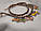 Браслет подвійний ланцюг зі шкірою коричневий бантики,, фото 2