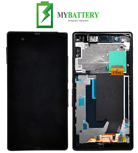 Дисплей (LCD) Sony C6602 L36h Xperia Z/C6603 L36i/C6606 L36a із сенсором чорний + рамка