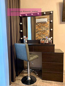 Столик для макияжа с тумбой, стол визажиста с зеркалом и подсветкой 1
