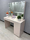 Стіл для візажиста з дзеркалом з ящиками, що відкриваються натисканням, колір - Сакура, фото 6