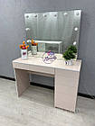Стіл для візажиста з дзеркалом з ящиками, що відкриваються натисканням, колір - Сакура, фото 5
