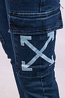 Женские джинсы с боковыми накладными карманами KeNaLin 9514-7 28. Размер 46-48