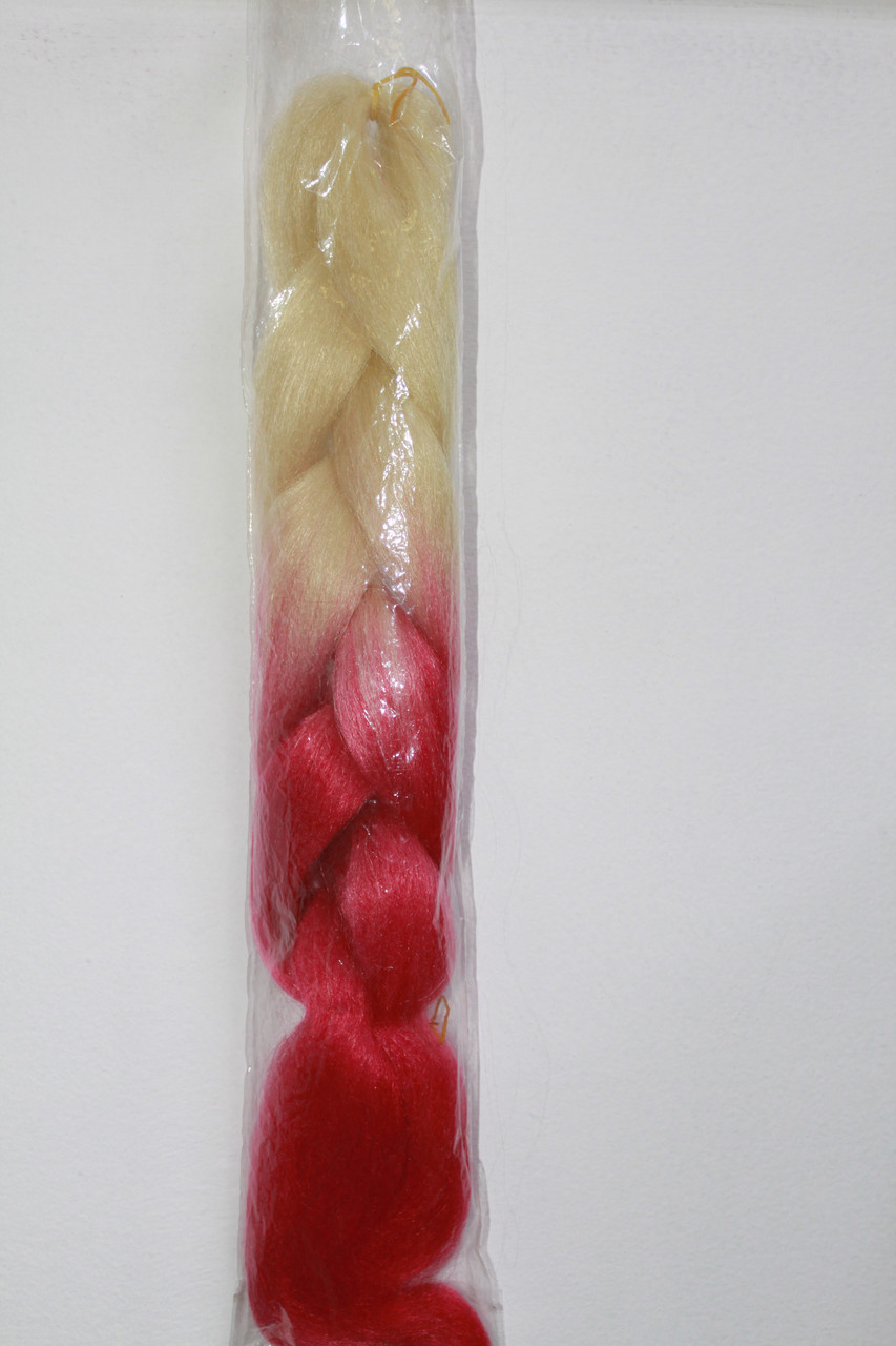 Канекалон омбре для плетіння кіс біло-рожевий