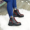 Черевики жіночі в спортивному стилі, натуральна шкіра флотар чорного кольору, фото 6