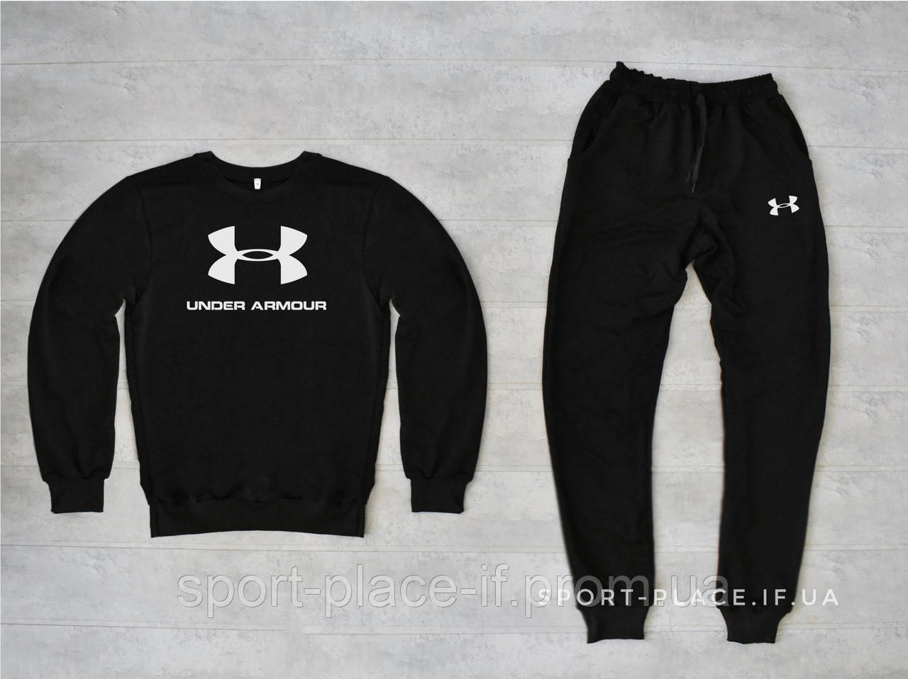 Чоловічий спортивний костюм Under Armour (Андер Армор) чорний світшот , штани (толстовка лонгслив худі)