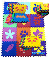 Дитячий розвивальний килимок-пазл "Карнавал" 30х30 см, 12 елементів