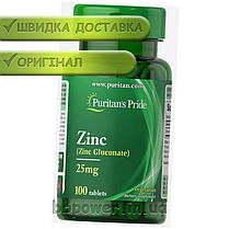 Цинк глюконат Puritan's Pride Zinc Gluconate 25 mg 100 таб, фото 3