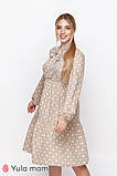 Сукня для вагітних та годування TEYANA DR-10.042 бежева в горошок розмір XS, фото 6