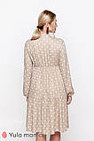 Сукня для вагітних та годування TEYANA DR-10.042 бежева в горошок розмір XS, фото 5