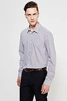 Мужская рубашка с мелким узором Finn Flare A16-22028-201 светло-cерая S