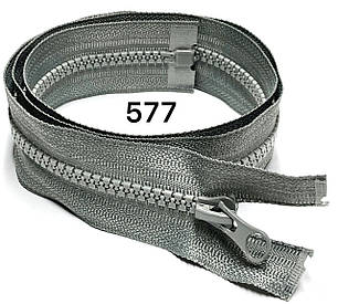 Блискавка Світло Сіра 100см №5 тракторна з одним бігунком роз'ємна