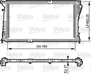 Радіатор двигуна на Renault Trafic 2006-> 2.5 dCi (146 к. с.) — Valeo (Франція) - VAL734931