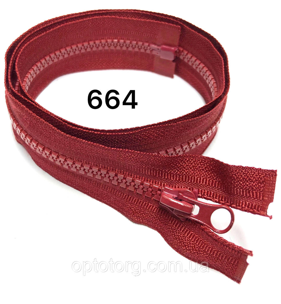 Блискавка Вишнева 45см Тип5 тракторна з одним бігунком центральна