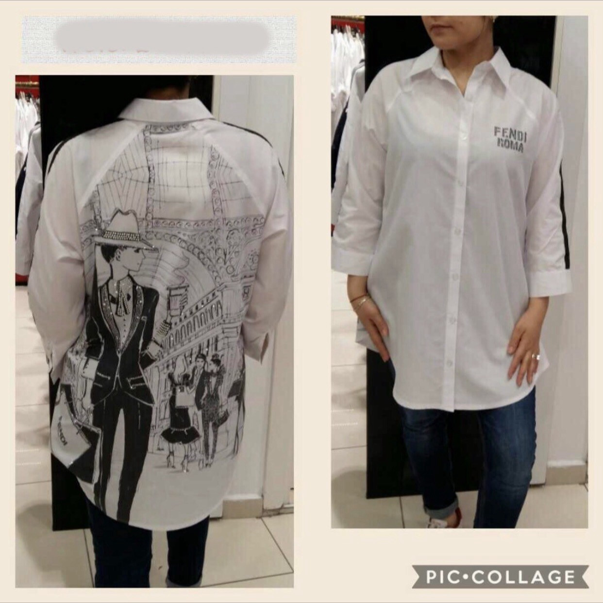 Белая Женская Рубашка с Принтом — Купить Недорого на Bigl.ua (1118072371)