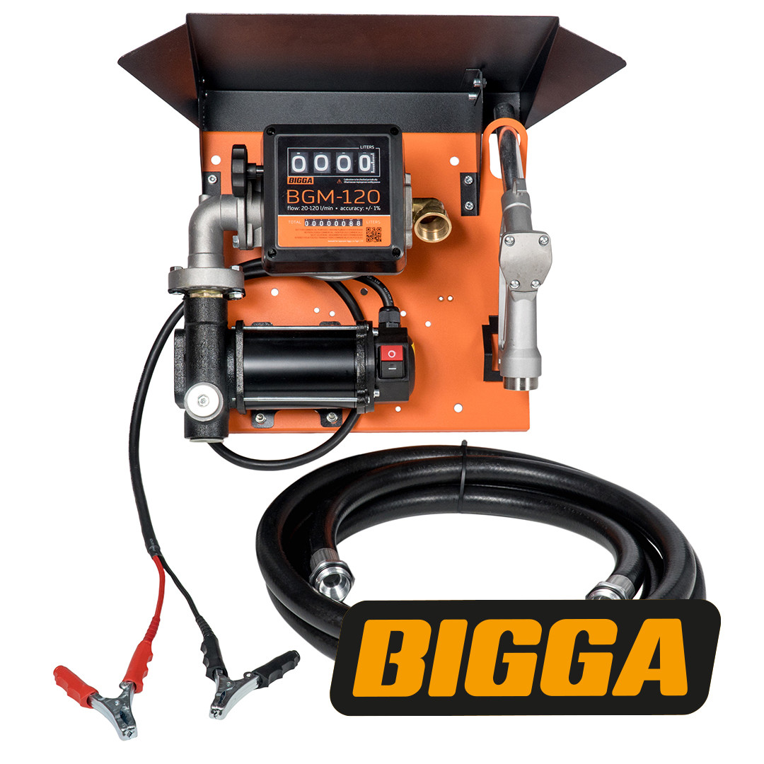Bigga Gamma DC60-24 — Мобільна заправна станція для дизельного палива з витратоміром, 24 вольти, 63 л/хв