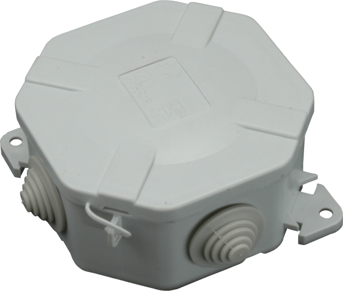 Коробка розподільна IP54 94x94x43 SEZ 6455-30 (накладна, засувки, 4 сальника PG13.5)