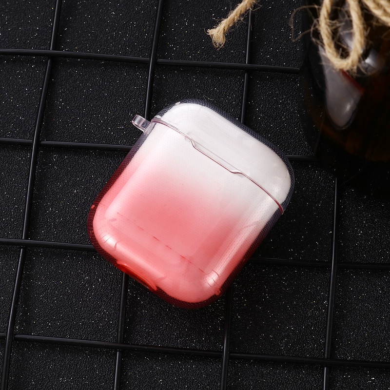 Протиударний чохол - Airpods Apple. Силікон. Прозорий градієнт. Рожевий