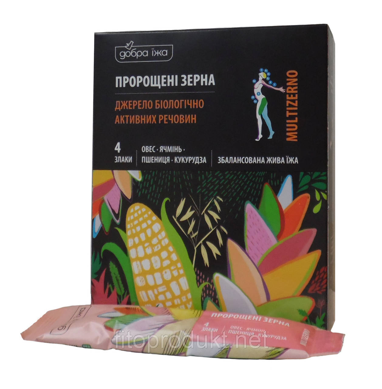Пророщені зерна ячменю, вівса, пшениці і кукурудзи, 10 стіків по 10 г CHOICE