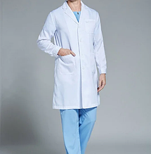 Класичний чоловічий білий халат медичний р. 46-54