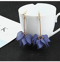 Жіночі сережки гвоздики "Квіточки" сині