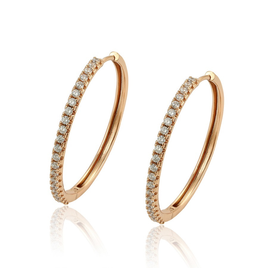 Сережки-кільця. Розмір 34 х 3 мм. ХР Gold filled 18k
