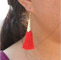 Жіночі сережки-пензля червоні