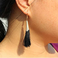 Жіночі сережки-пензлі чорні