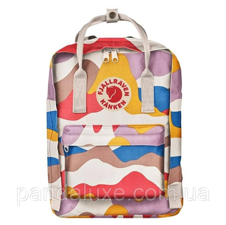 Рюкзак стильний яскравий Fjallraven Kanken Art 16л камуфляж світлий, фото 1