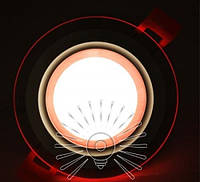 Встраиваемый LED Cветильник Сияние Lemanso LM1036 круг + стекло 6W 4500K + красный 450Lm