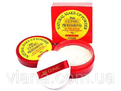 Розсипчаста матувальна пудра 3W CLINIC natural make-up powder No 21  - світлий бежевий, фото 1