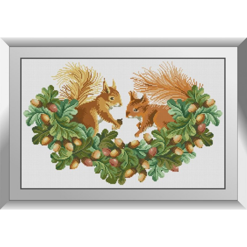 Алмазна мозаїка Дві білки Dream Art 31220 (37 x 58 см), фото 1