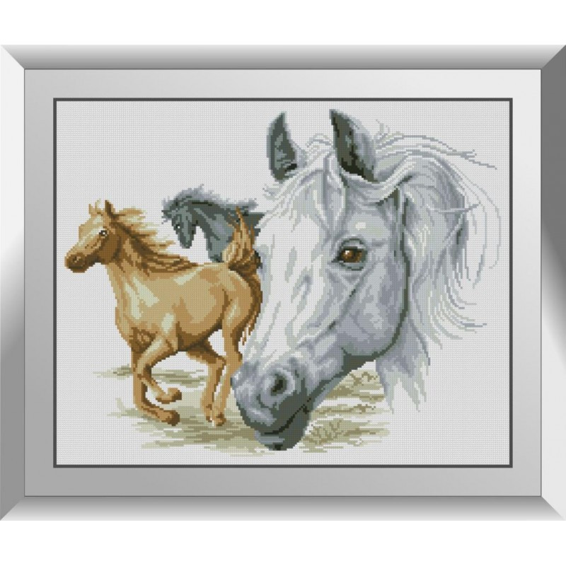 Набір алмазної мозаїки Скакуни Dream Art 31223 (45 x 56 см), фото 1