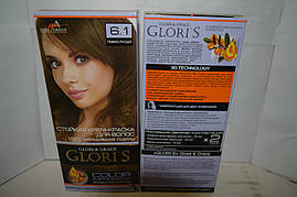 Фарба для волосся Gloris 6.1 (Темно-русявий) Для 2 застосувань