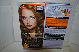 Фарба для волосся Gloris 7.34 (Кава з молоком) Для 2 застосувань